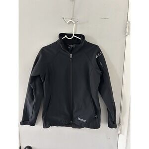 Marmot Mens Med Jacket Black Nylon Full Zip Soft Shell Windbreaker FTI Consultng